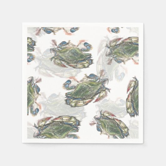 Blue Crab Pattern Servet (Voorkant)