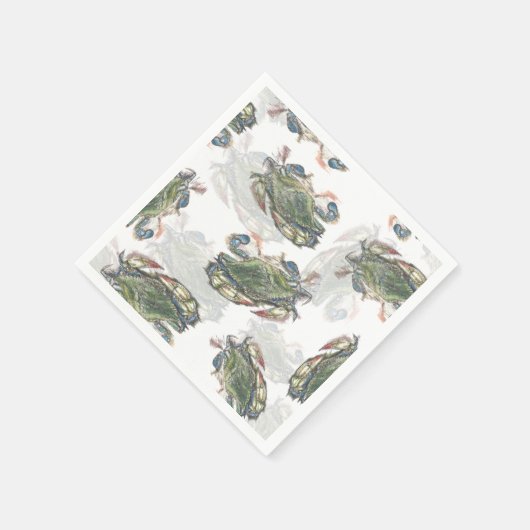 Blue Crab Pattern Servet (Hoek)