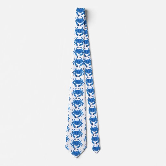 Blue Crab Pattern Stropdas (Voorkant)