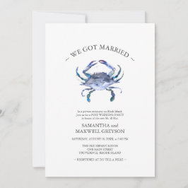 Blue Crab Post Beach Wedding Party Kaart