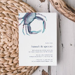 Blue Crab Rehearsal Dinner Invitation Kaart<br><div class="desc">Het plannen van een krabbenfeest of krabvoeders repetitie diner? De uitnodiging voor het diner van de kustkerkrepetitie bevat een waterverf blauwe krab illustratie, met uw repetitieve diner in klassiek blauw van de marine. Ideaal voor het strand, de zomer, of nautische repetities en feestelijkheden. Deze uitnodigingen in kuststijl keren terug naar...</div>