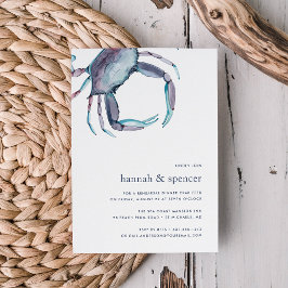 Blue Crab Rehearsal Dinner Invitation Kaart