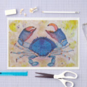 Blue Crab Salty Sidewalker Art van Elizabeth Rober Tissuepapier (Craft)