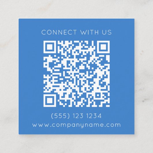 Blue Crab Seafood Restaurant QR-code Vierkante Visitekaartje (Achterkant)