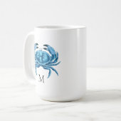 Blue Crab Seaside Monogram Koffiemok (Voorkant links)