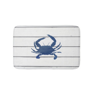 Blue Crab Shiplap Beach Badmat