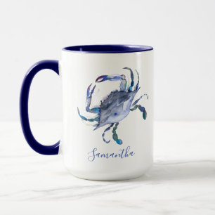 Blue Crab Specialized Beach Theme Coffee Mok