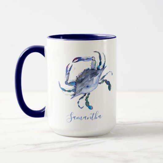 Blue Crab Specialized Beach Theme Coffee Mok (Links)