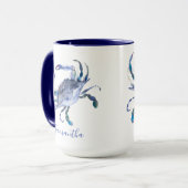 Blue Crab Specialized Beach Theme Coffee Mok (Voorkant links)