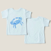 Blue Crab T-shirt (Ontwerp Voorkant & Achterkant)