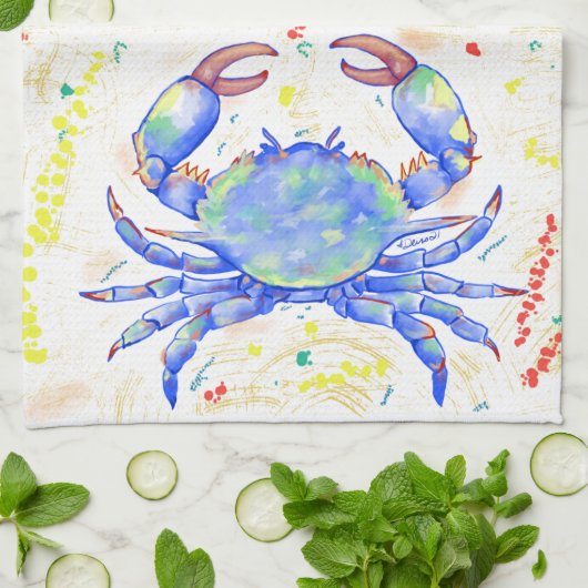 Blue Crab Tea Towel Theedoek (Gevouwen)