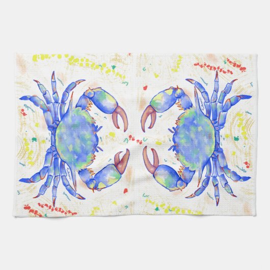 Blue Crab Tea Towel Theedoek (Horizontaal)