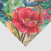 Blue Crab Tropical Florals & Butterflies Tissuepapier (Detail)