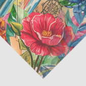 Blue Crab Tropical Florals & Butterfly Decoupage Tissuepapier (Detail)