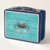Blue Crab Turquoise Metal Lunchbox (Voorkant)