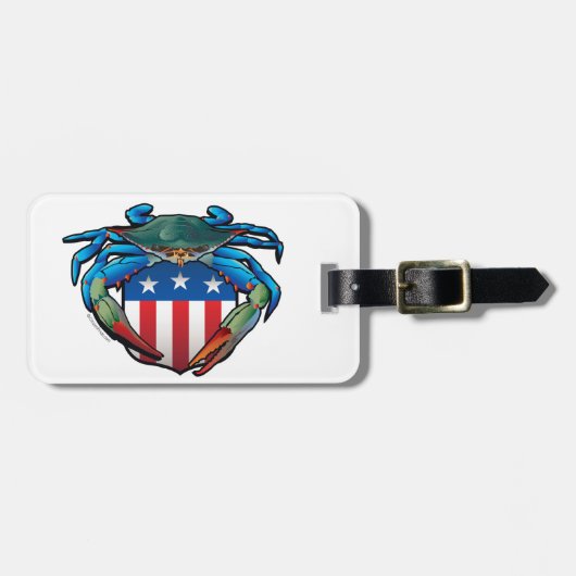 Blue Crab USA Crest Bagagelabel (Voorkant horizontaal)