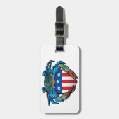 Blue Crab USA Crest Bagagelabel (Voorkant verticaal)