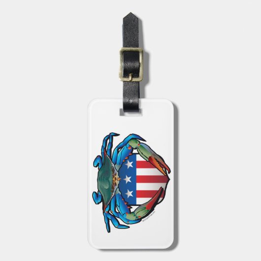Blue Crab USA Crest Bagagelabel (Voorkant verticaal)