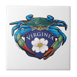Blue Crab Virginia Dogwood Crest Tegeltje