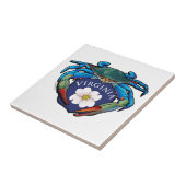 Blue Crab Virginia Dogwood Crest Tegeltje (Zijkant)