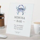 Blue Crab Vrijgezellenfeest Mimosa Bar Teken Reclamebord Met Voetstuk (Insitu)