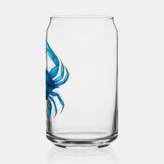Blue Crab Waterverf Art - Coastal Zee Life Blikvorm Glas (Links)