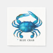 Blue Crab Waterverf Art - Coastal Zee Life Servet (Voorkant)