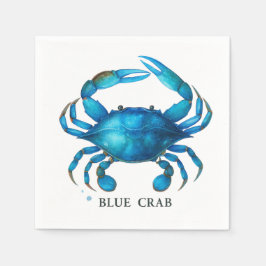 Blue Crab Waterverf Art - Coastal Zee Life Servet