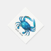 Blue Crab Waterverf Art - Coastal Zee Life Servet (Hoek)
