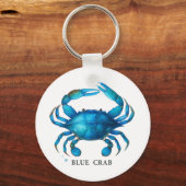 Blue Crab Waterverf Art - Coastal Zee Life Sleutelhanger (Voorkant)