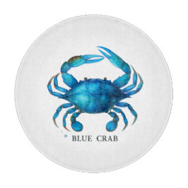 Blue Crab Waterverf Art - Coastal Zee Life Snijplank