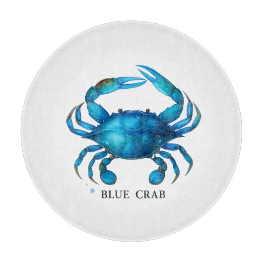 Blue Crab Waterverf Art - Coastal Zee Life Snijplank (Voorkant)