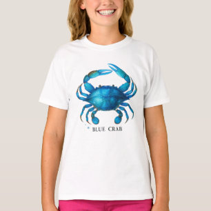 Blue Crab Waterverf Art - Coastal Zee Life T-shirt