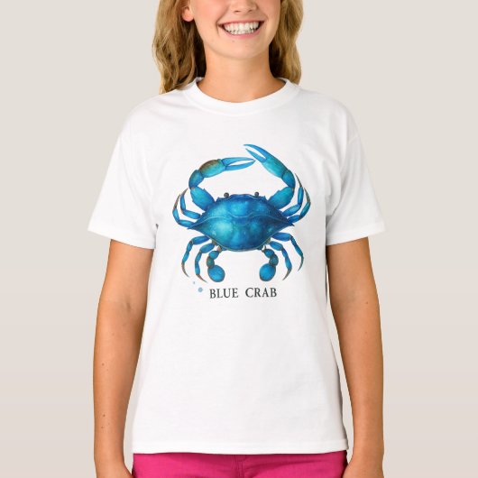 Blue Crab Waterverf Art - Coastal Zee Life T-shirt (Voorkant)