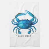 Blue Crab Waterverf Art - Coastal Zee Life Theedoek (Verticaal)