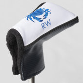 Blue Crab Waterverf gepersonaliseerd Golfheadcover (3/4 voorkant)