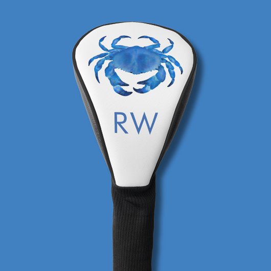 Blue Crab Waterverf gepersonaliseerd Golfheadcover