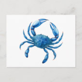Blue Crab Waterverf Illustratie - Ocean Zee Life Briefkaart (Voorkant)