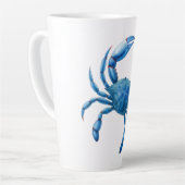 Blue Crab Waterverf Illustratie - Ocean Zee Life Latte Mok (Linkerhoek)