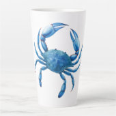 Blue Crab Waterverf Illustratie - Ocean Zee Life Latte Mok (Voorkant)