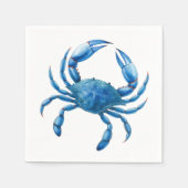 Blue Crab Waterverf Illustratie - Ocean Zee Life Servet (Voorkant)