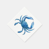 Blue Crab Waterverf Illustratie - Ocean Zee Life Servet (Hoek)