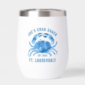 Blue Crab Waterverven Illustratie Aangepaste tekst (Achterkant)