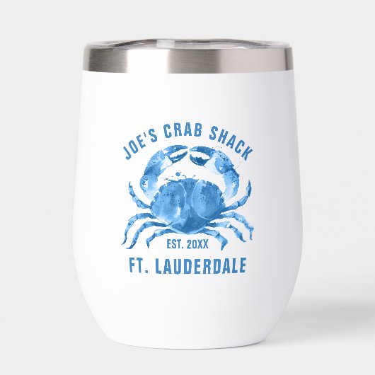 Blue Crab Waterverven Illustratie Aangepaste tekst (Achterkant)