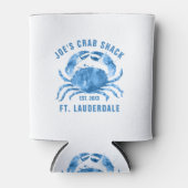 Blue Crab Waterverven Illustratie Aangepaste tekst Blikjeskoeler (Voorkant)