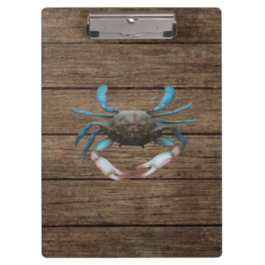 Blue Crab Wood Grain Klembord (Voorkant)