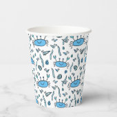 Blue Crab Zee Animals Pattern Kids Verjaardag Papieren Bekers (Achterkant)