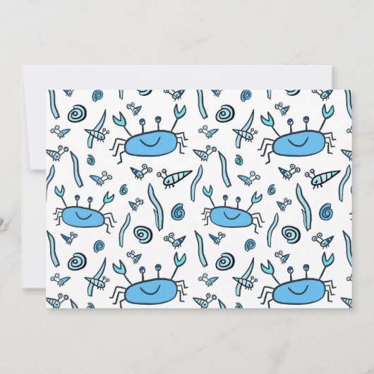 Blue Crab Zee Animals Shell Boy Birthday Kaart (Achterkant)