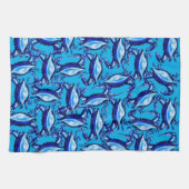 Blue Crabs Beach Kitchen Hand Towel Theedoek (Horizontaal)