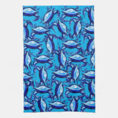 Blue Crabs Beach Kitchen Hand Towel Theedoek (Verticaal)